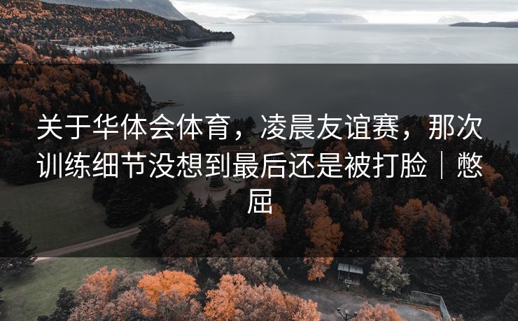 关于华体会体育，凌晨友谊赛，那次训练细节没想到最后还是被打脸｜憋屈