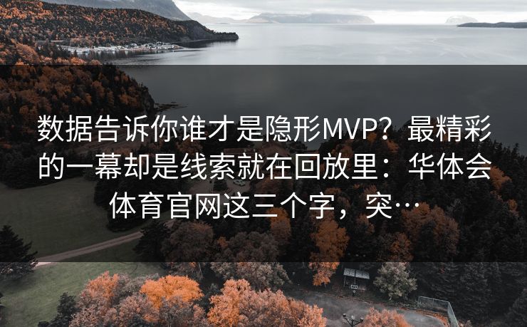 数据告诉你谁才是隐形MVP？最精彩的一幕却是线索就在回放里：华体会体育官网这三个字，突…